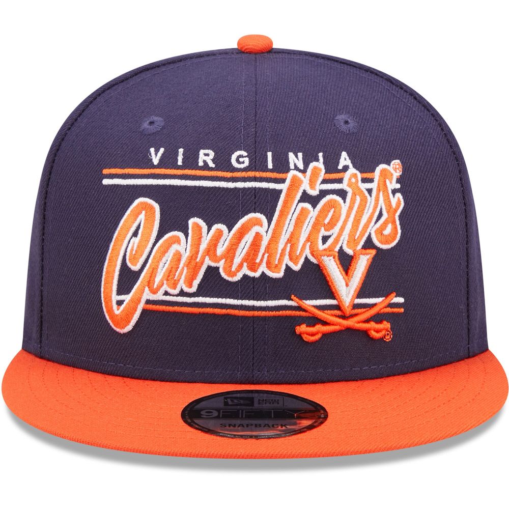 Men's New Era Navy/Orange Virginia Cavaliers Team Script 9FIFTY Snapback Hat