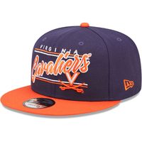 Men's New Era Navy/Orange Virginia Cavaliers Team Script 9FIFTY Snapback Hat