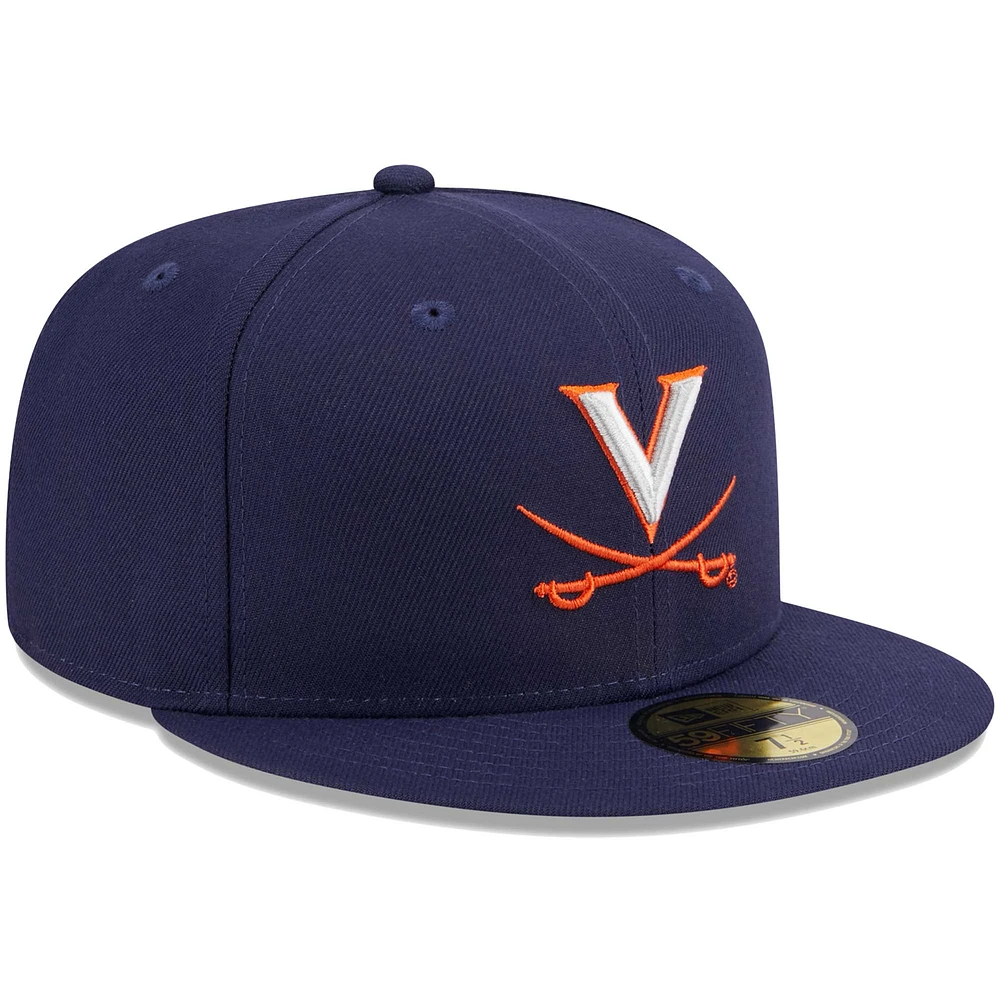 Casquette ajustée 59FIFTY bleu marine des Virginia Cavaliers de New Era pour homme