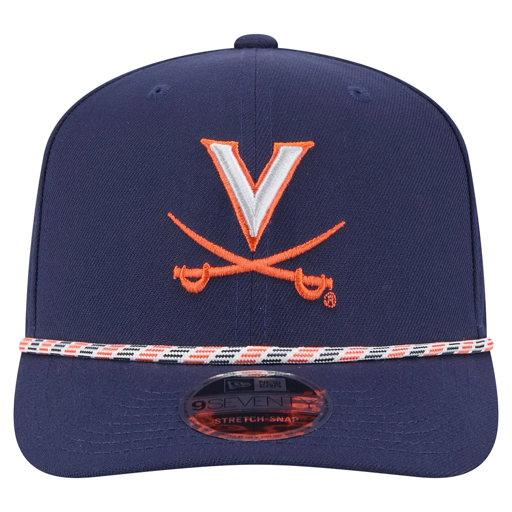 Casquette extensible à boutons-pression New Era bleu marine Virginia Cavaliers Gameday Multi-Rope 9SEVENTY pour homme