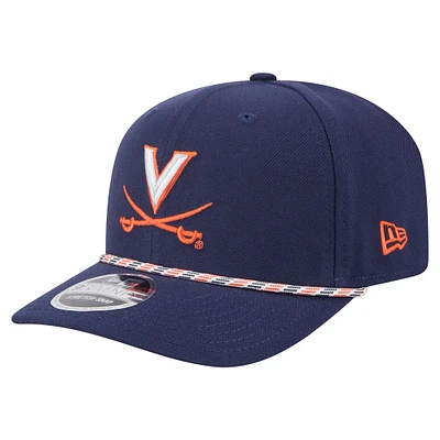 Casquette extensible à boutons-pression New Era bleu marine Virginia Cavaliers Gameday Multi-Rope 9SEVENTY pour homme