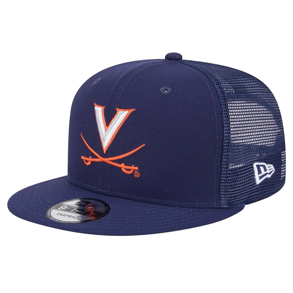 Casquette snapback 9FIFTY Trucker bleu marine pour homme de New Era Virginia Cavaliers