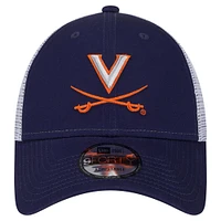 Men's New Era Navy Virginia Cavaliers Trucker 9FORTY Adjustable Hat