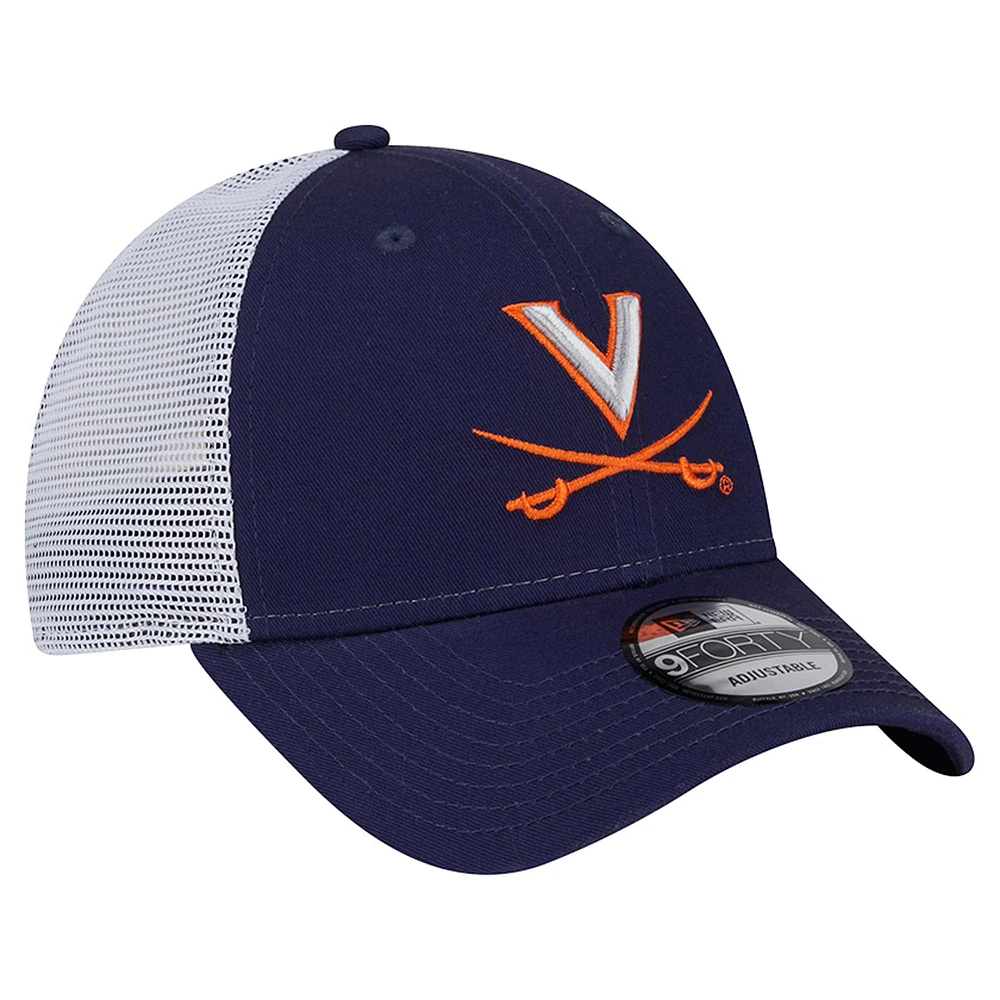 Men's New Era Navy Virginia Cavaliers Trucker 9FORTY Adjustable Hat