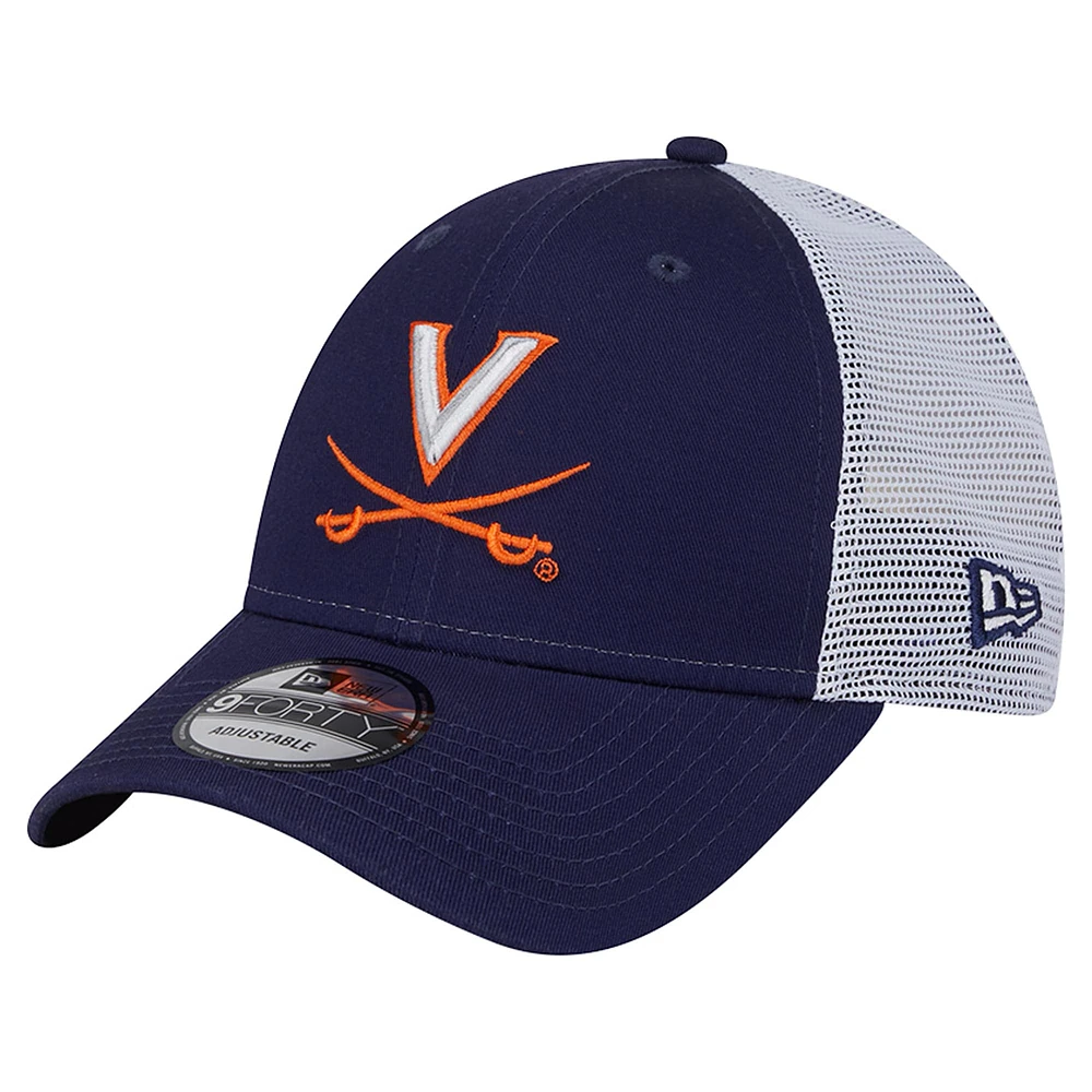 Casquette ajustable 9FORTY bleu marine Virginia Cavaliers Trucker de New Era pour homme