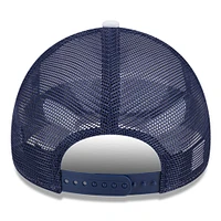 Casquette de camionneur réglable en mousse A-Frame 9FORTY New Era pour hommes, blanc/bleu marine, Virginia Cavaliers Court Sport