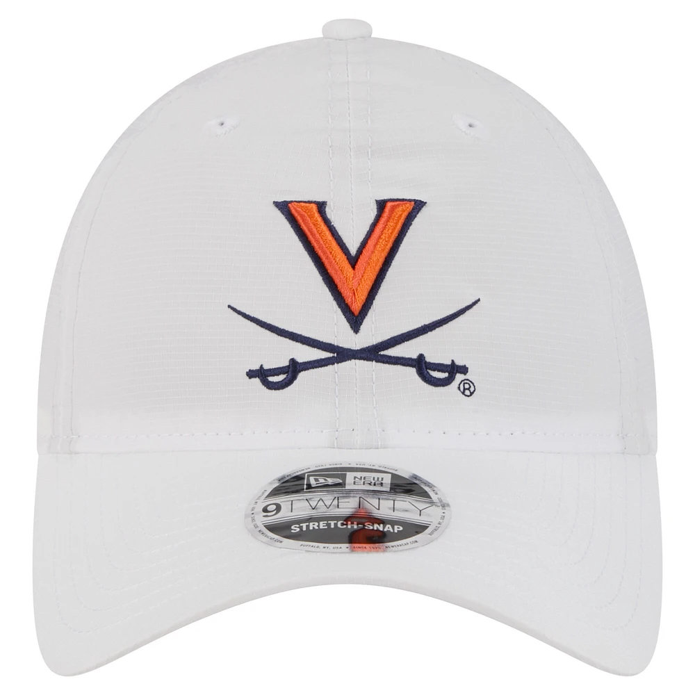 Men's New Era White Virginia Cavaliers Active Ripstop 9TWENTY Adjustable Hat