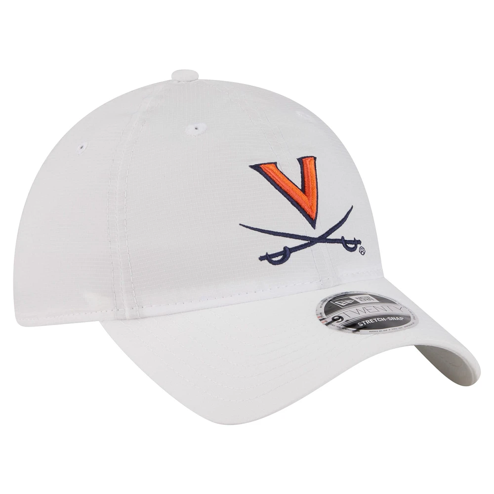 Men's New Era White Virginia Cavaliers Active Ripstop 9TWENTY Adjustable Hat