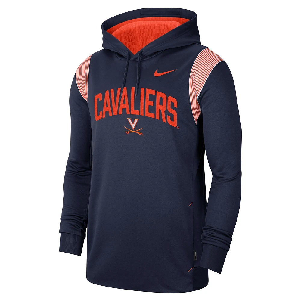Men's Nike Navy Virginia Cavaliers 2022 Game Day Sideline Performance Pullover Hoodie