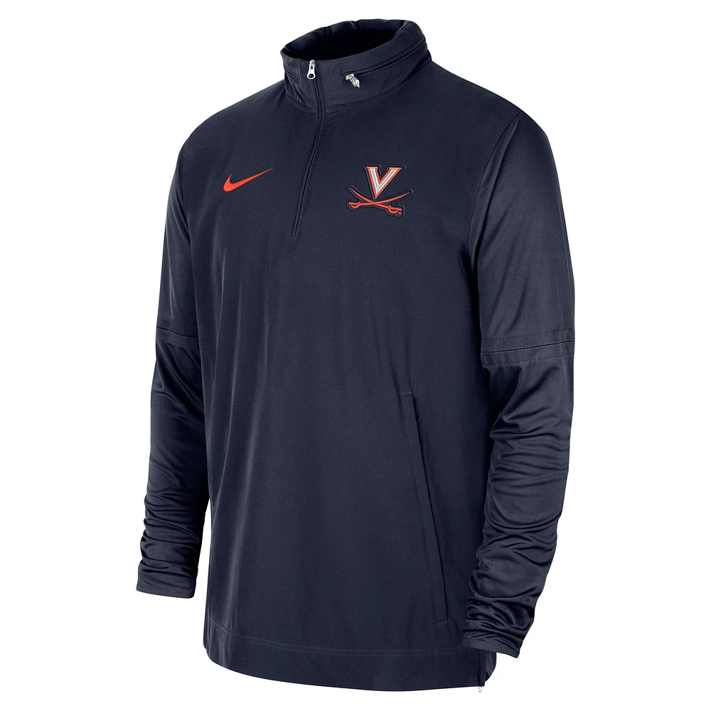 Men's Nike Navy Virginia Cavaliers 2023 Coach Half-Zip Hooded Jacket