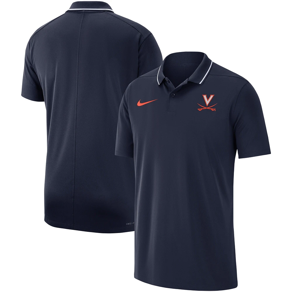 Polo Performance Nike Virginia Cavaliers 2023 Coaches Homme Bleu Marine