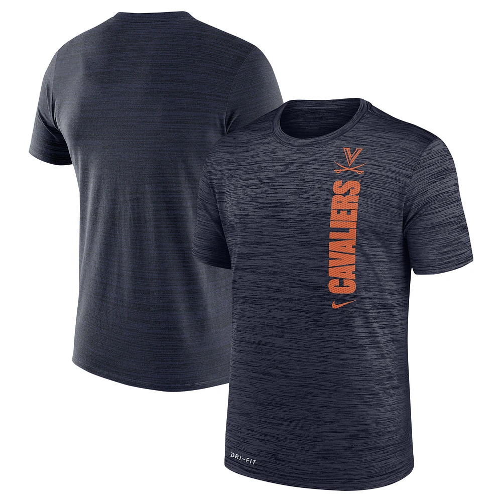 T-shirt Nike bleu marine Virginia Cavaliers 2024 Sideline Velocity Legend Performance pour homme