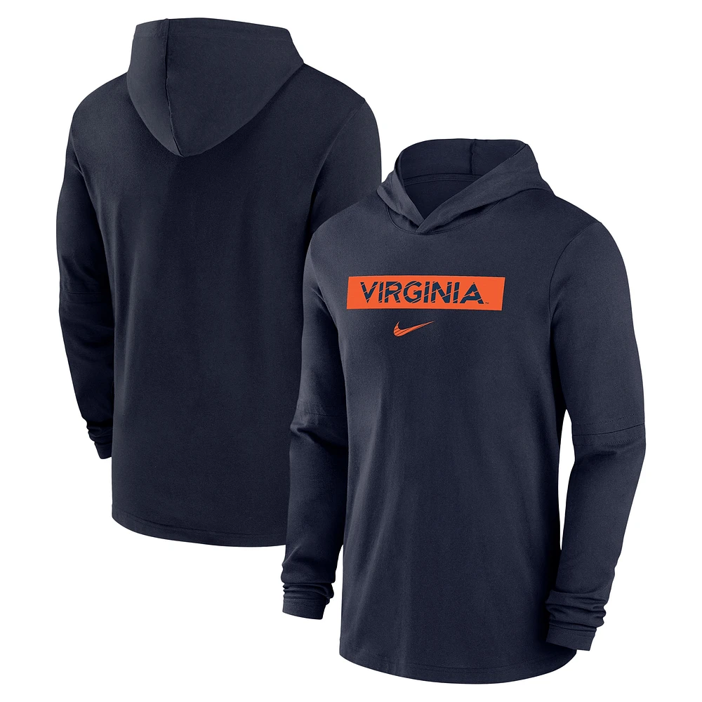 Sweat à capuche manches longues Nike Virginia Cavaliers 2024 Sideline Performance pour homme