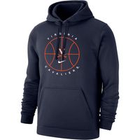 Men's Nike Navy Virginia Cavaliers Basketball Icon Club Fleece Pullover Hoodie