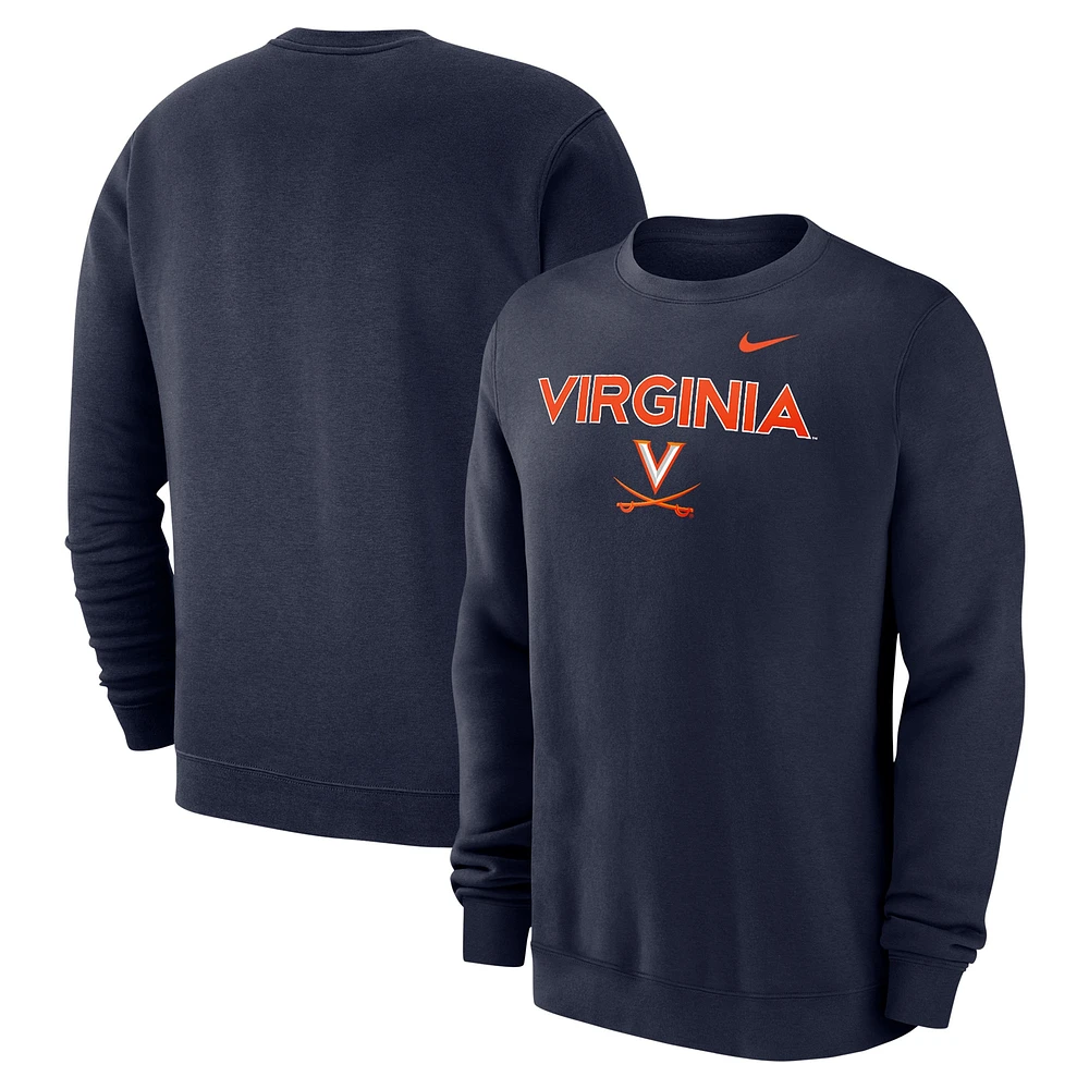 Sweat-shirt en polaire Nike pour hommes, bleu marine, Virginia Cavaliers Club