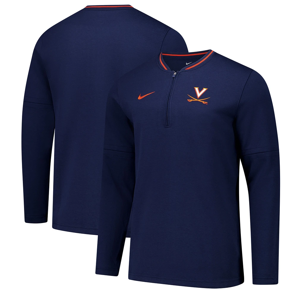 Men's Nike Navy Virginia Cavaliers Coaches Quarter-Zip Jacket