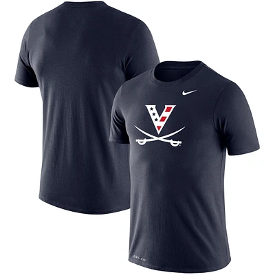 T-shirt pour homme Nike Virginia Cavaliers bleu marine, rouge, blanc et Hoo Performance Legend