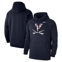 Men's Nike Navy Virginia Cavaliers Wahoos Primary Club Fleece Pullover Hoodie