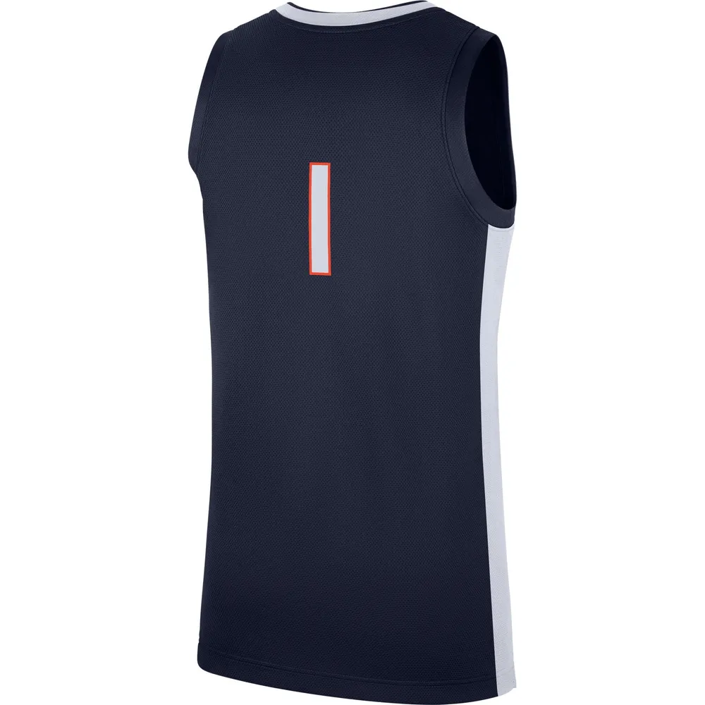 Maillot de basketball Virginia Cavaliers Replica Nike #1 pour Homme Bleu Marine