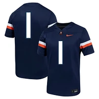 Men's Nike #1 Navy Virginia Cavaliers Untouchable Football Jersey