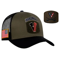 Casquette ajustable Nike pour homme, olive/noir, Virginia Cavaliers, Military Appreciation Trucker