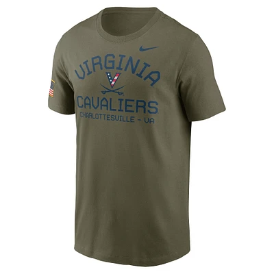 T-shirt Nike Olive Virginia Cavaliers 2024 Military Appreciation pour homme