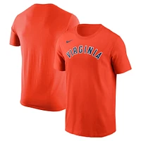 T-shirt Nike orange avec logo Arch Virginia Cavaliers pour homme