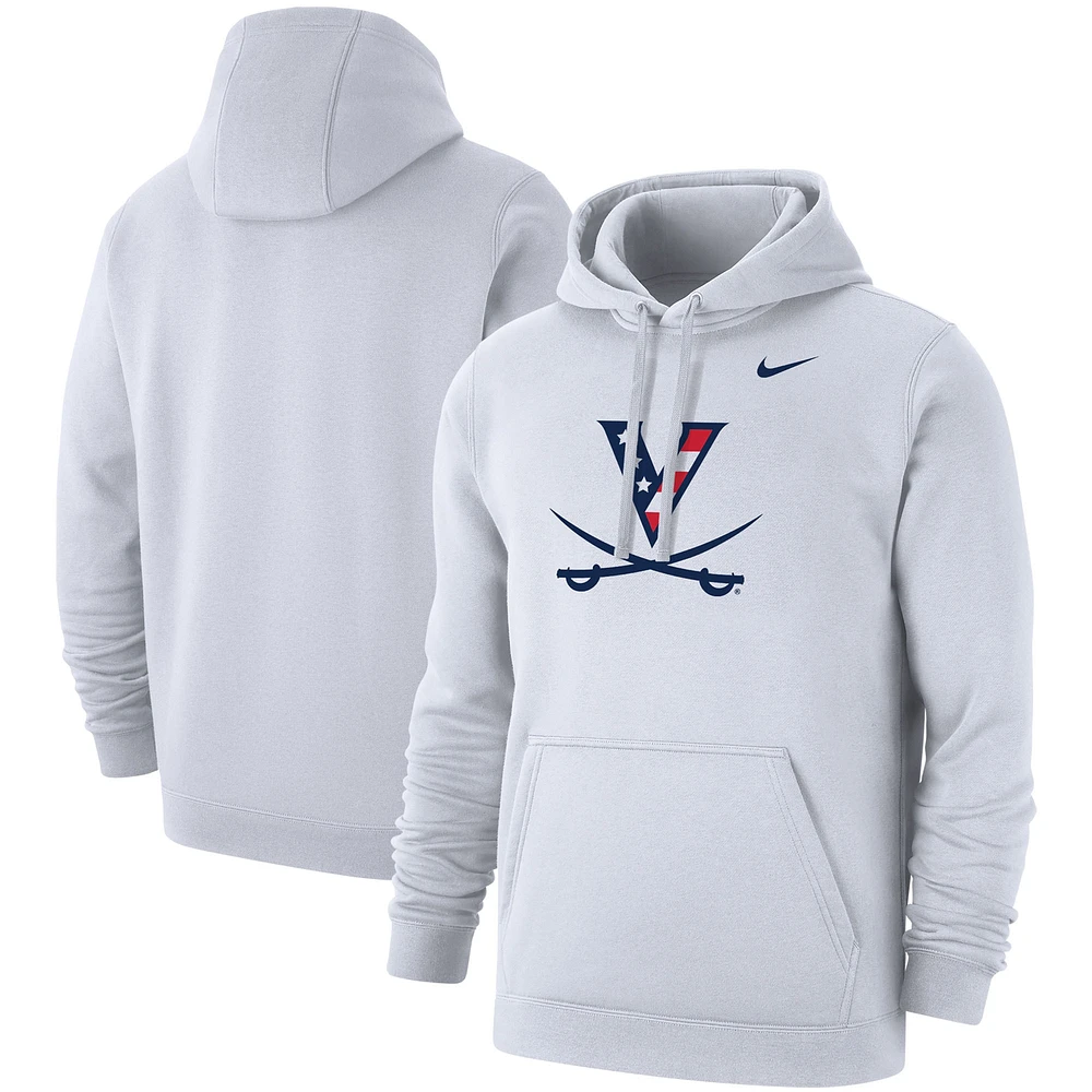 Sweat à capuche en polaire Nike Virginia Cavaliers rouge, blanc et Hoo Club pour homme