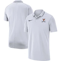 Polo Performance Nike Virginia Cavaliers Coaches pour Homme - Blanc