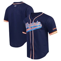 Maillot de baseball réplique à boutons complets en maille Pro Standard Navy Virginia Cavaliers pour hommes