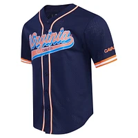 Men's Pro Standard Navy Virginia Cavaliers Mesh Full-Button Replica Baseball Jersey