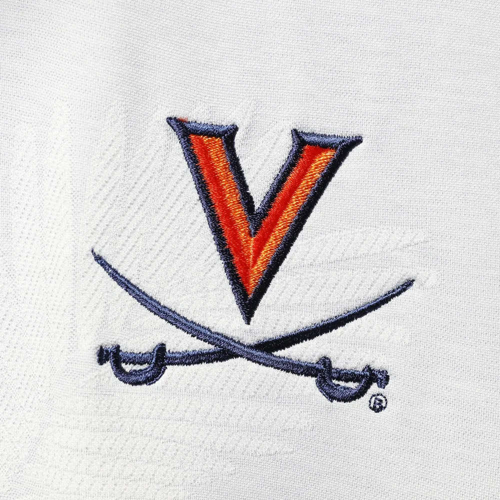 Men's Tommy Bahama Gray Virginia Cavaliers Palm Coast Delray Frond IslandZone Allover Print Polo