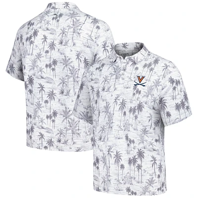 Men's Tommy Bahama Gray Virginia Cavaliers Sport Cabana Shores IslandZone Tri-Blend Polo