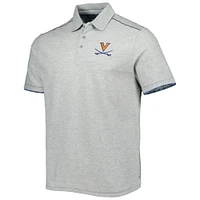 Men's Tommy Bahama Heathered Gray Virginia Cavaliers IslandZone Tailgater Polo