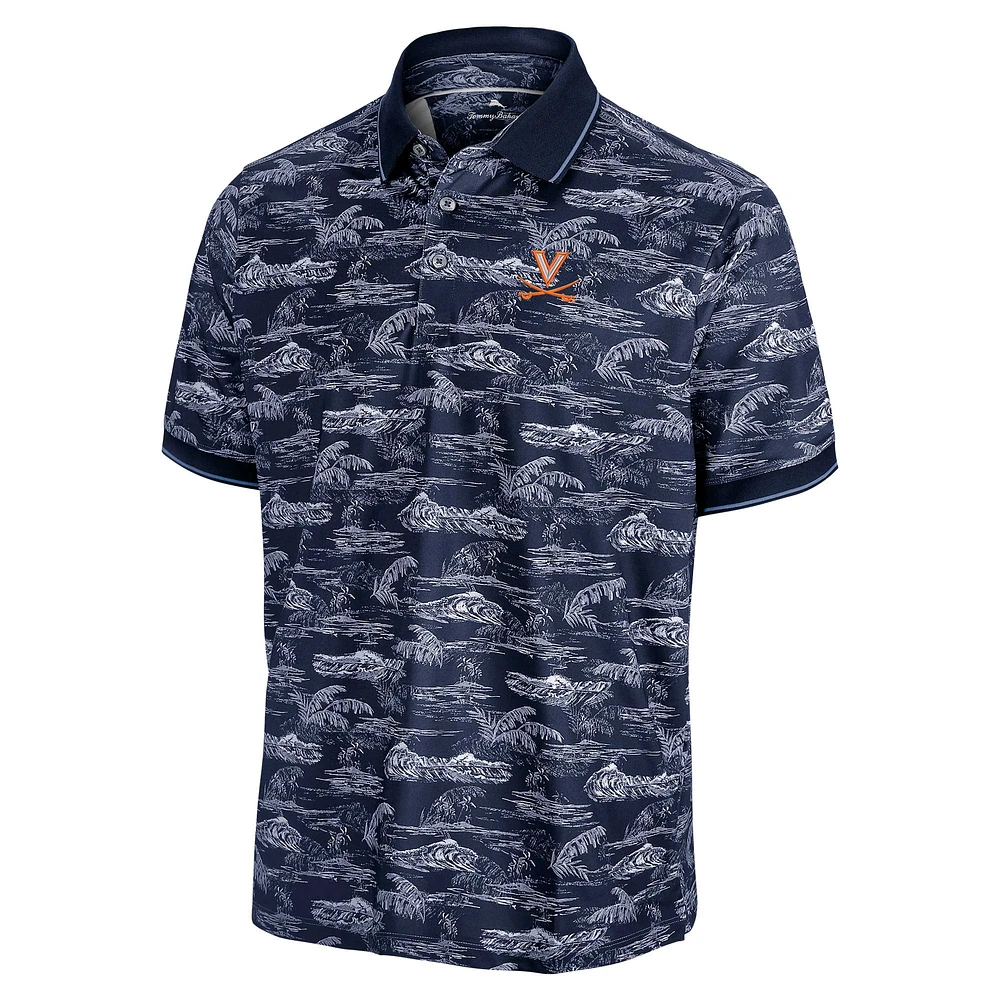 Men's Tommy Bahama Navy Virginia Cavaliers Sport Bay View IslandZone Polo