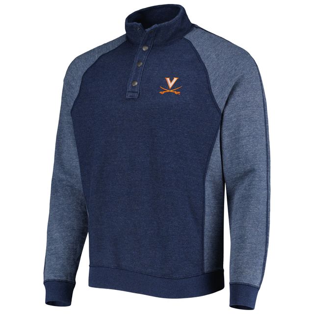 Tommy Bahama Navy Virginia Cavaliers Sport Scrimmage Snap Mock Neck Raglan Button-Up Jacket