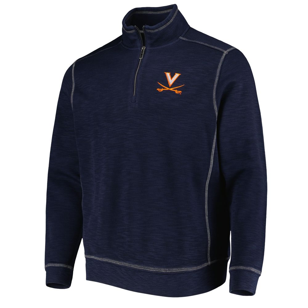 Men's Tommy Bahama Navy Virginia Cavaliers Sport Tobago Bay Tri-Blend Mock Neck Half-Zip Jacket