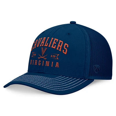 Casquette réglable Top of the World Navy Virginia Cavaliers Carson Trucker pour hommes