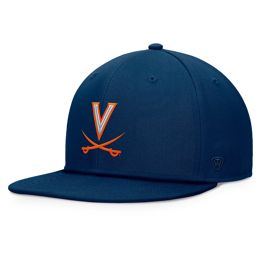 Casquette snapback fondamentale Top of the World bleu marine des Virginia Cavaliers pour homme