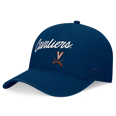 Casquette ajustable Heritage CeeCee pour homme Top of the World Navy Virginia Cavaliers