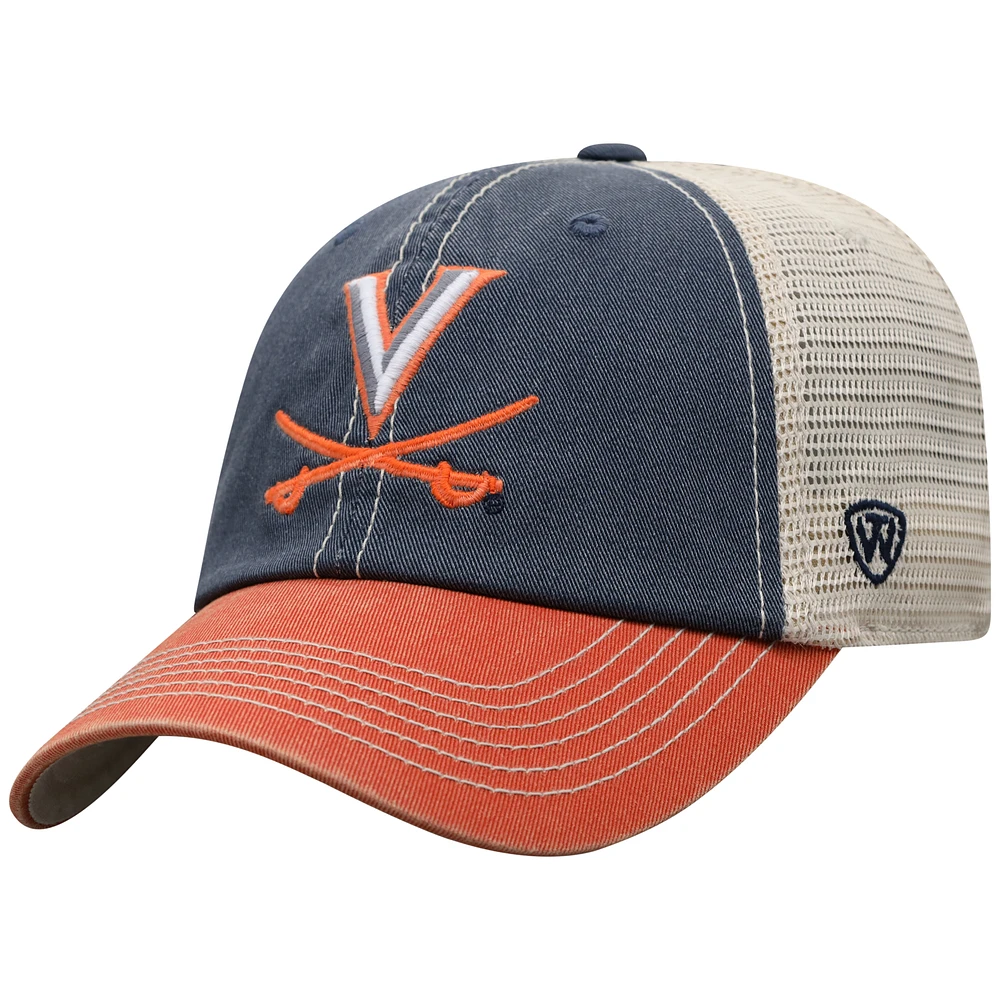 Men's Top of the World Navy Virginia Cavaliers Offroad Trucker Snapback Hat