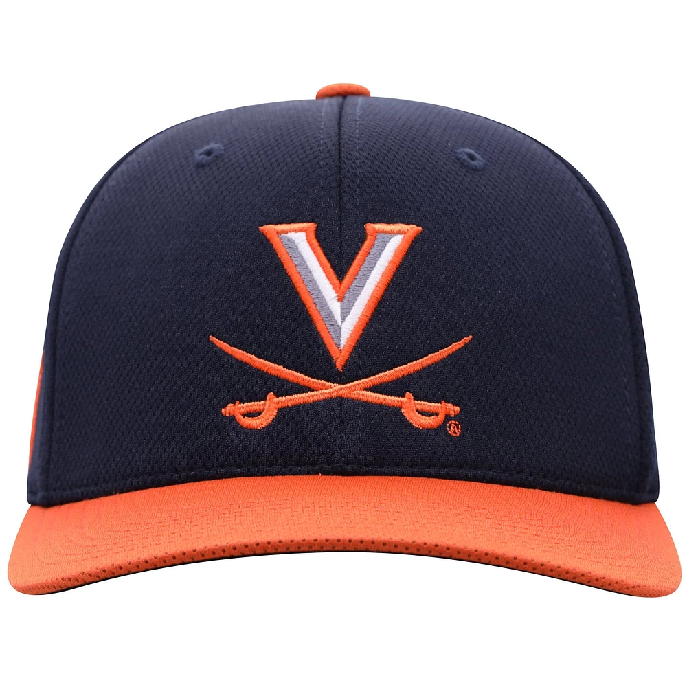 Men's Top of the World True Navy/Orange Virginia Cavaliers Reflex Two-Tone Flex Hat