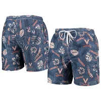 Virginia Cavaliers Wes & Willy Vintage Floral Swim Trunks - Navy