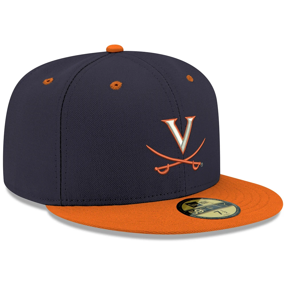 Casquette ajustée 59FIFTY Virginia Cavaliers New Era - Bleu marine