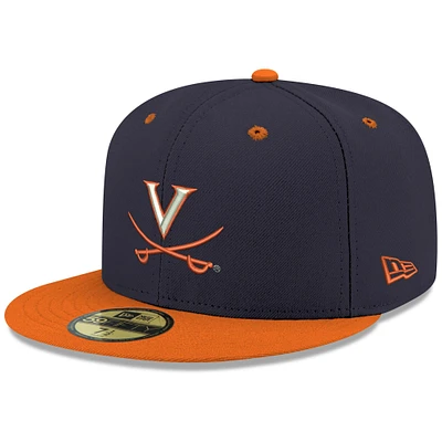 Casquette ajustée 59FIFTY Virginia Cavaliers New Era - Bleu marine