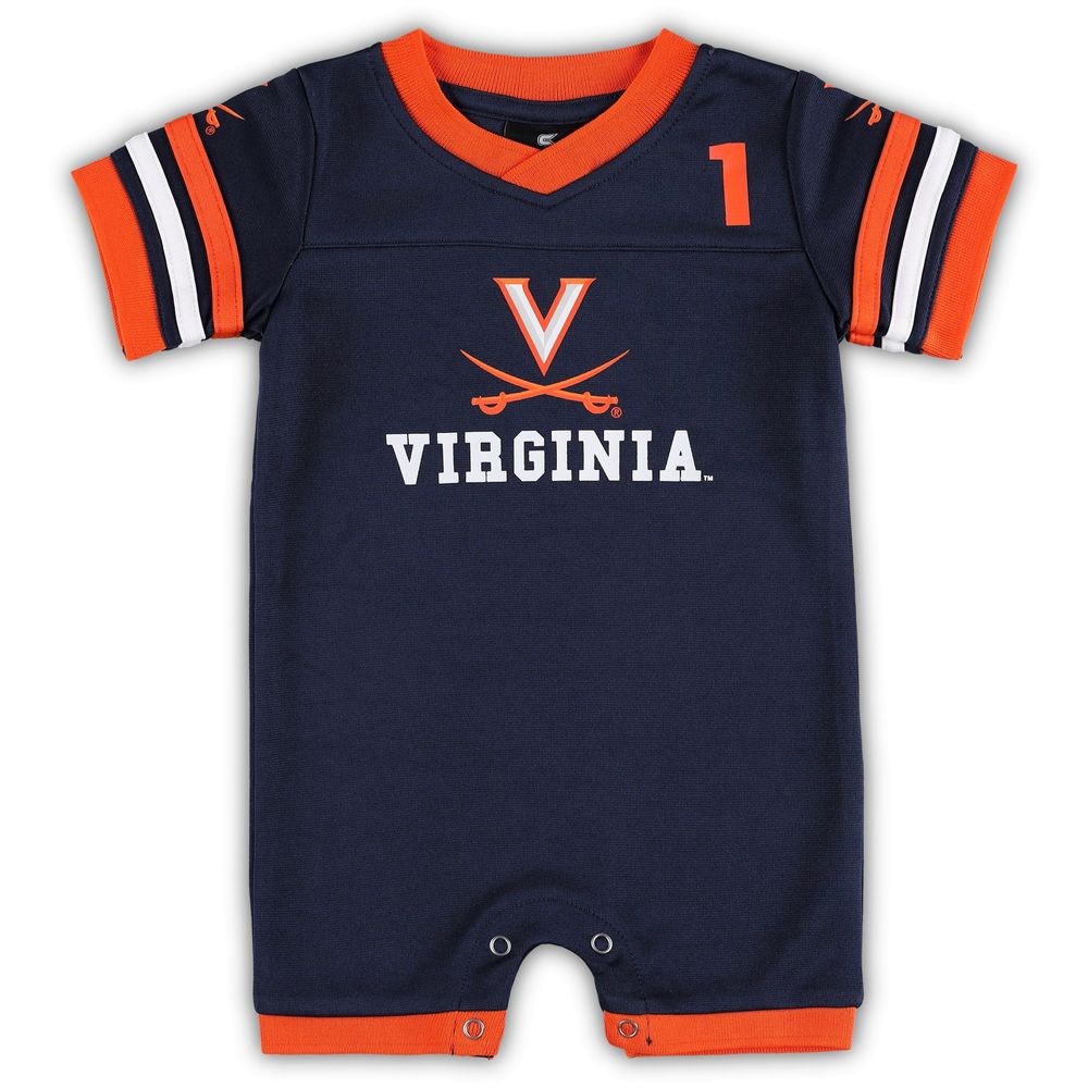 Newborn & Infant Colosseum Navy Virginia Cavaliers Bumpo Football Romper