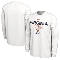 T-shirt Nike à manche longue blanc Virginia Cavaliers 2023 On Court Bench