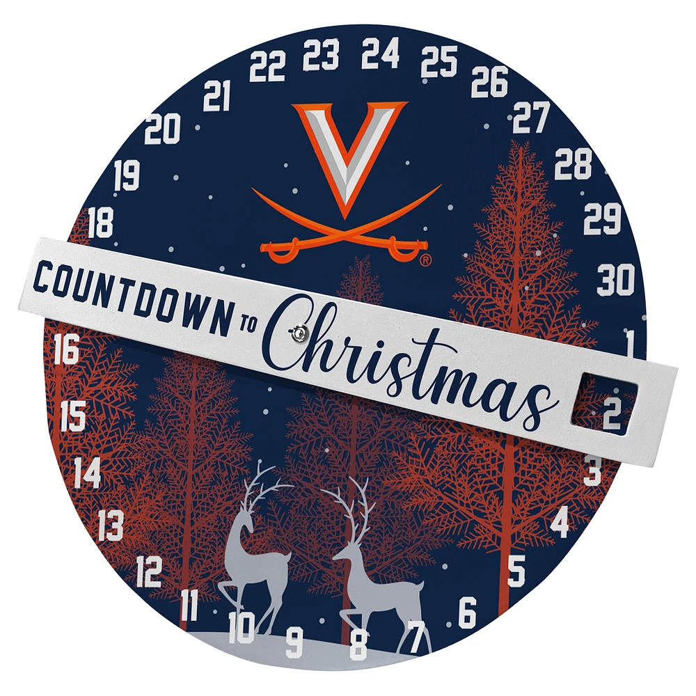 Panneau mural du compte à rebours des Pegasus Virginia Cavaliers jusqu'à Noël