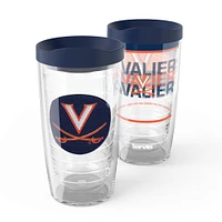 Tervis Virginia Cavaliers 2-Pack 16oz. Ensemble de gobelets concurrents et emblèmes