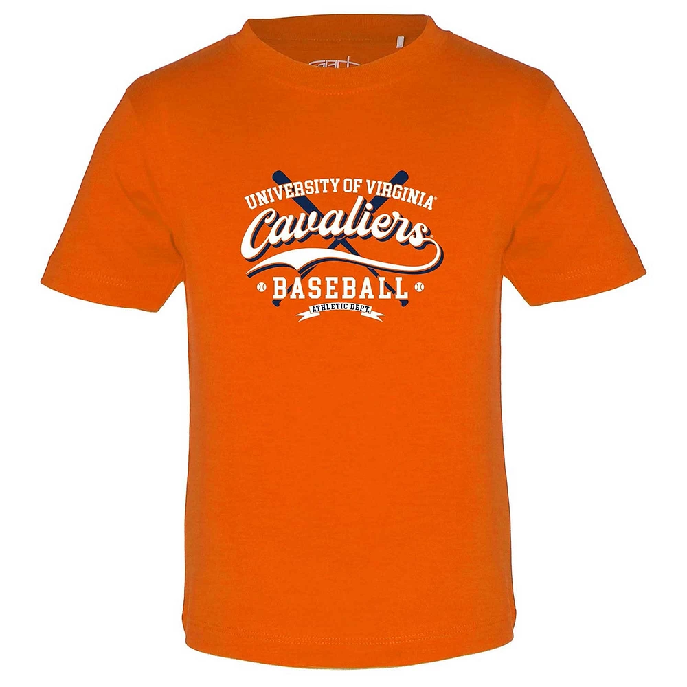 T-shirt de baseball orange pour tout-petits Garb Virginia Cavaliers Toni